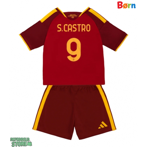 AS Roma Santiago Castro #9 Replika Babytøj Hjemmebanesæt Børn 2026-27 Kortærmet (+ Korte bukser)